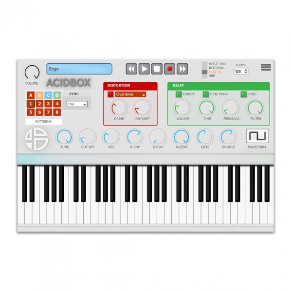Audio Blast AcidBox Bassline Synthesizer - GUI 2