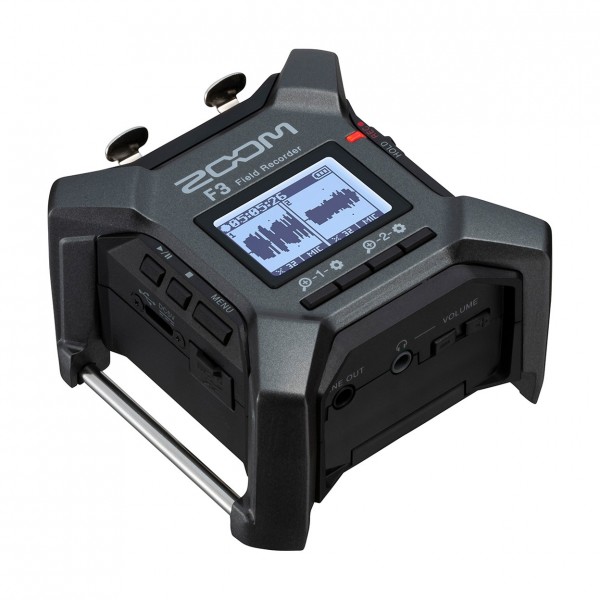 Zoom F3 Multitrack Field Recorder - Angled