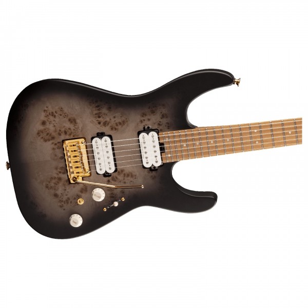 Charvel Pro-Mod DK24 HH 2PT CM Poplar Burl, Transparent Black