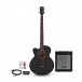 Electro Acoustic Left Handed Bass Guitar + 35W Amp Pack, Black