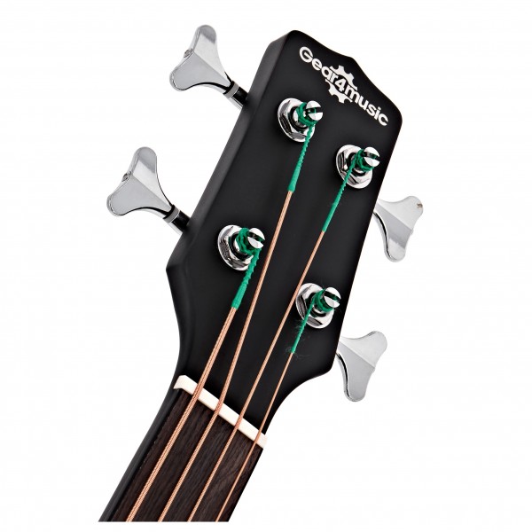 Electro Acoustic Fretless Bass Guitar, Black + 35W Amp Pack