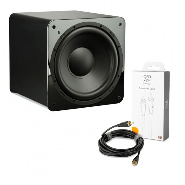 SVS SB1000 Gloss Black Subwoofer w/ QED Connect Subwoofer Cable, 3m