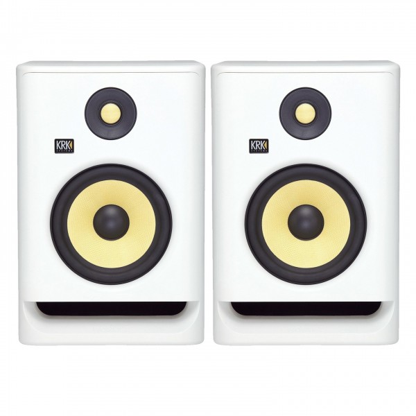 KRK ROKIT RP7 G4 Studio Monitor (Pair), White Noise - Full Bundle