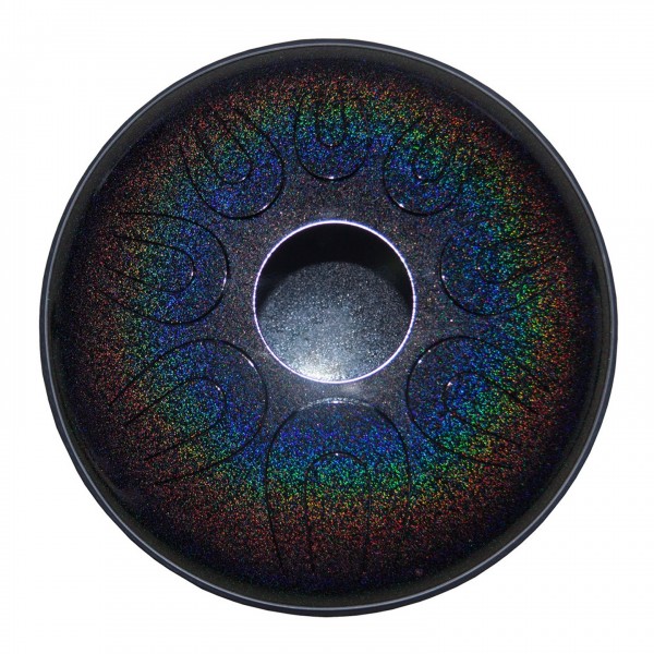 Idiopan 14'' Dual Tone Steel Tongue Drum, Onyx Rainbow