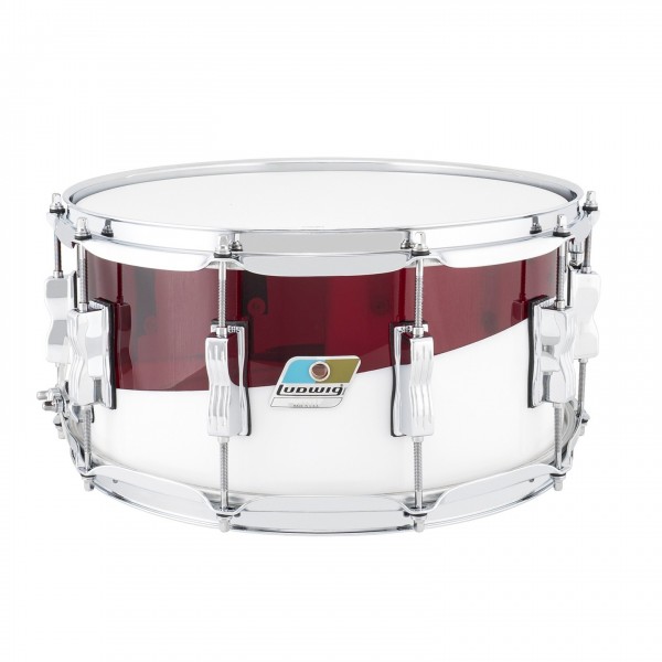 Ludwig Vistalite 50th Anniversary 14 x 6.5'' Snare Drum, Red & White