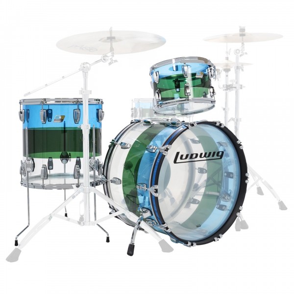 Ludwig Vistalite 50th Anniversary 22'' 3pc, Blue Green, Clear