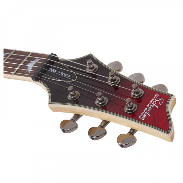 Schecter Omen Extreme-6, Black Red Fade Head