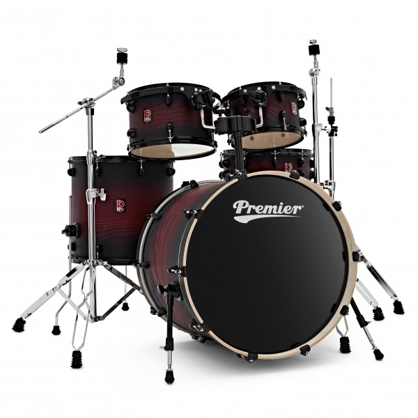 Premier XPK Exclusive 22" 5pc Drum Kit, Cherry Burst Satin Ash