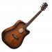 Cort Core DC All Mahogany Open Pore, Black Burst