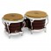 LP Generation II Wood Bongos Dark Wood Chrome Hardware