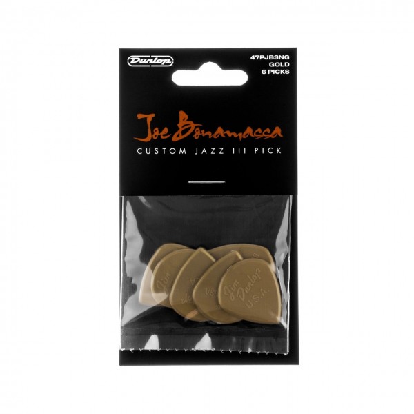 Dunlop Dunlop Bonamassa Gold Jazz Picks, Pack of 6