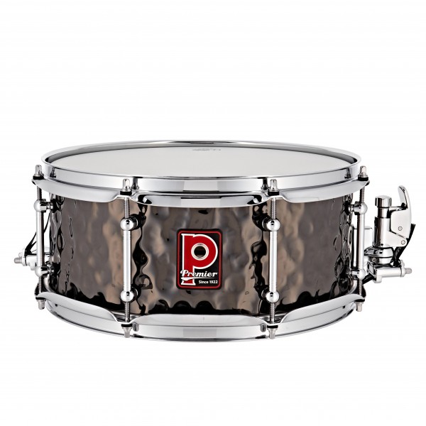 Premier Beatmaker 13” x 5.5” Hammered Brass Snare Drum, Black Chrome