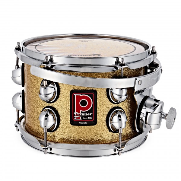 Premier Genista 10” x 7” Maple Rack Tom, Bright Gold Sparkle