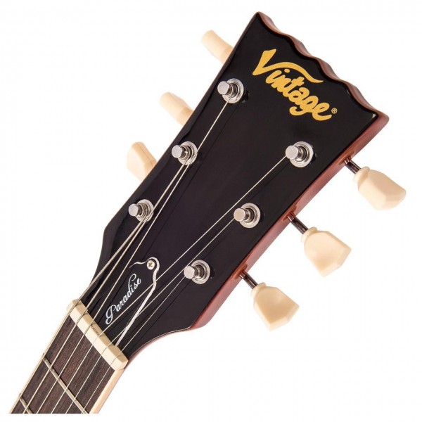 Vintage V100AFD Reissued, Amber Headstock Front