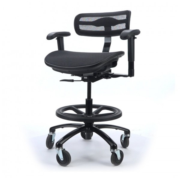 Ergolab Stealth Chair Pro with Large Seat - Angled