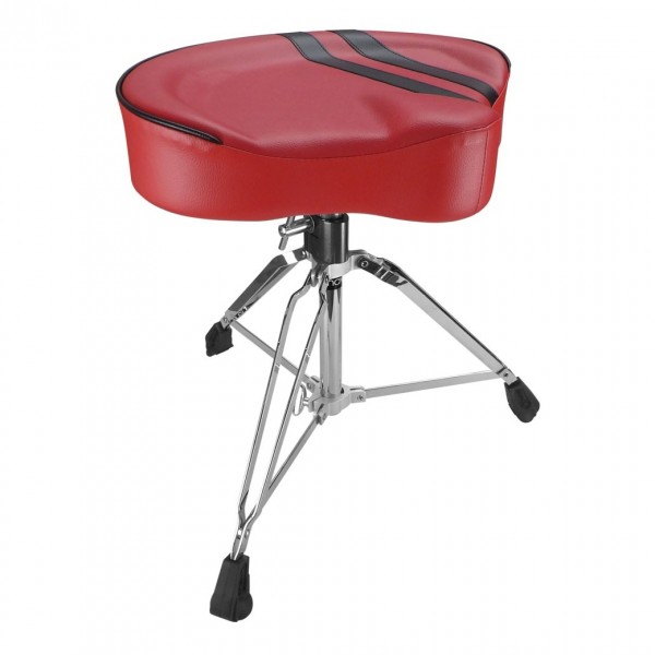 Shaw Pro Drum Throne Saddle Red with Black Stripe