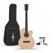 Single Cutaway Acoustic Guitar & Accessory Pack by Gear4music, Natural