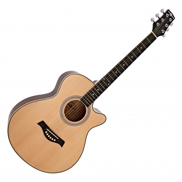 Single Cutaway Acoustic Guitar Complete Pack by Gear4music, Natural