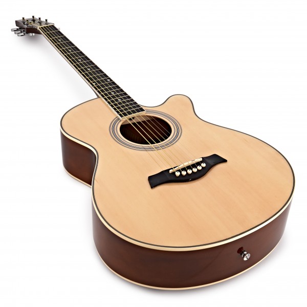 Single Cutaway Acoustic Guitar Complete Pack by Gear4music, Natural