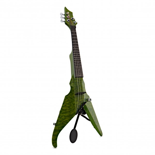 Wood Viper 5 String Electric Violin, Lime Green Quilt