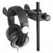 K&M 16085 Headphone Holder - Attached to microphone stand