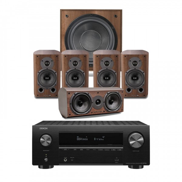 Denon AVR-X2700H AVR with Diamond 9.1 Walnut 5.1 Speaker Package