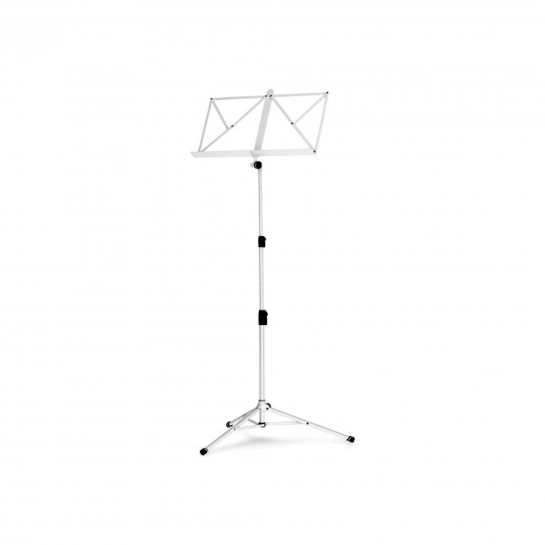 Gravity GNS441W Compact Folding Music Stand with Bag, White - Angled, Left