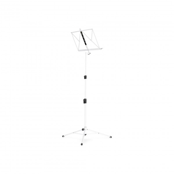 Gravity GNS441W Compact Folding Music Stand with Bag, White - Angled, Right