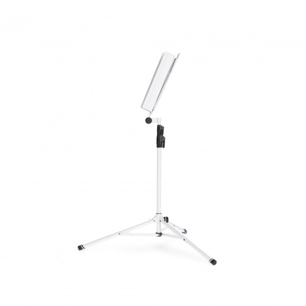 Gravity GNS441W Compact Folding Music Stand with Bag, White - Folded, Full