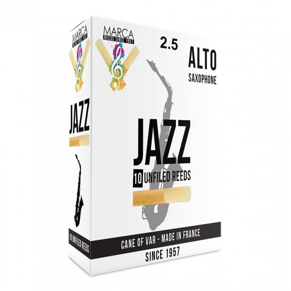 Marca Jazz Unfiled Alto Sax Reeds, 2.5 (10 Pack)