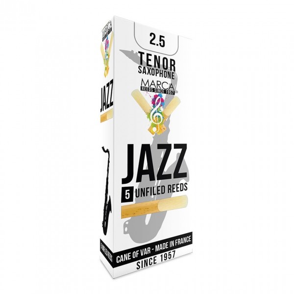 Marca Jazz Unfiled Tenor Sax Reeds, 2.5 (5 Pack)