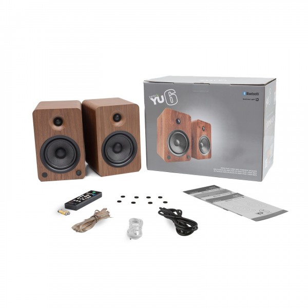 Kanto YU6 Bookshelf Speakers, Walnut - Box