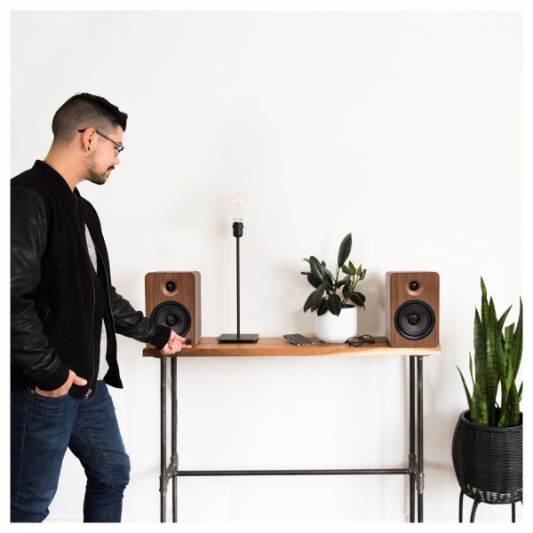 Kanto YU6 Bookshelf Speakers, Walnut - Lifestyle Home