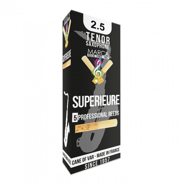 Marca Superieure Tenor Sax Reeds, 2.5 (5 Pack)