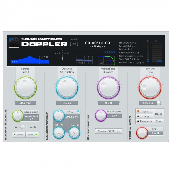 Sound Particles Doppler Plugin - GUI (Graphical User Interfac)