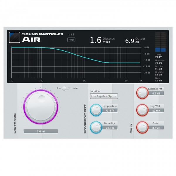 Sound Particles Air Vocal Distance Simulator Plugin - GUI 2