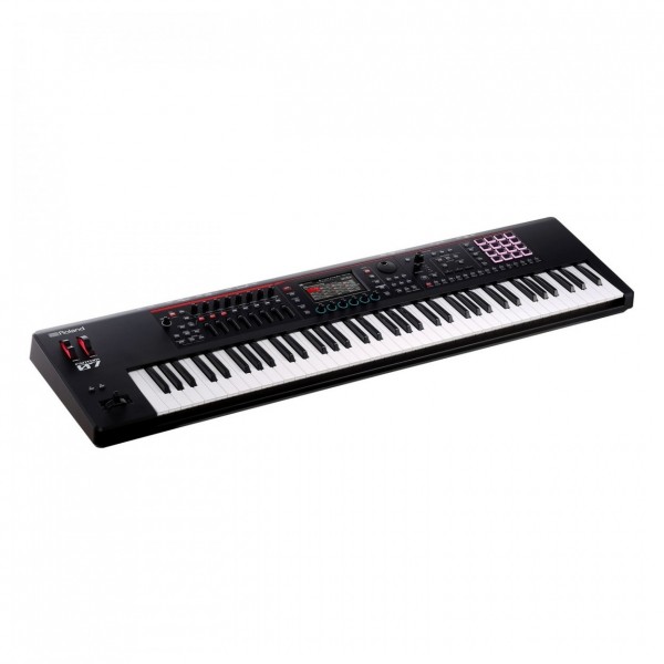 Roland Fantom-07 Synthesizer Keyboard Live Performance Bundle - Angle