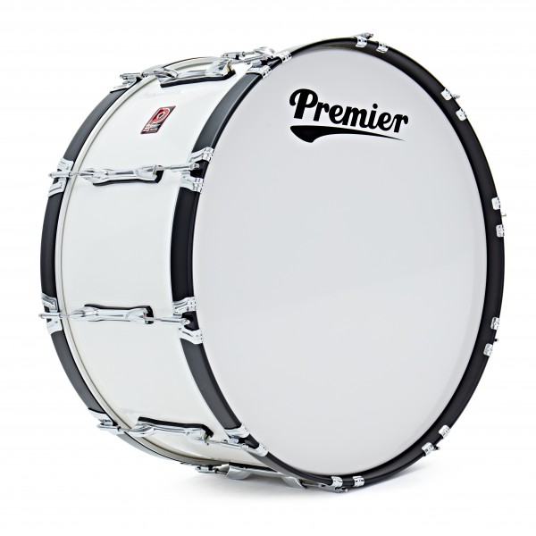 Premier Marching Traditional 26” x 12” Bass Drum, Ivory White