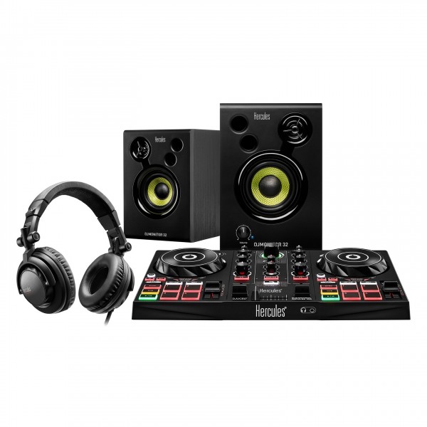 Hercules DJ Learner Kit, Includes Inpulse 200 and Monitor 32 Speakers - Full Bundle