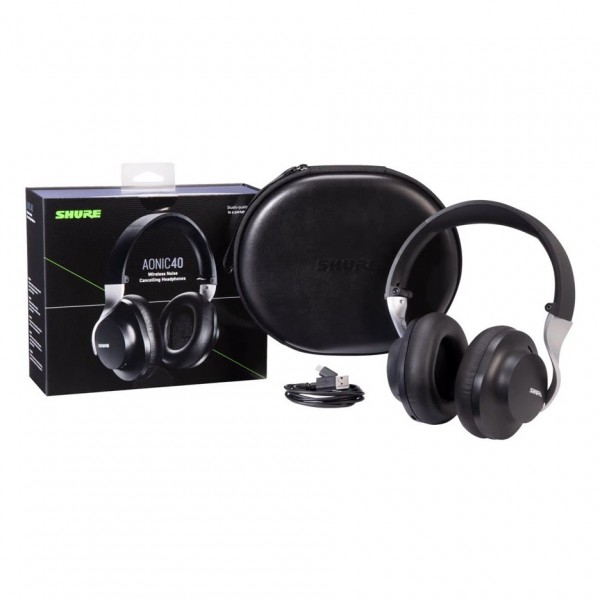 Shure AONIC 40 Premium Wireless Noise Cancelling Headphones, Black