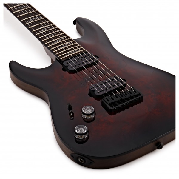 Schecter Omen Elite-7 Left Handed, Black Cherry Burst