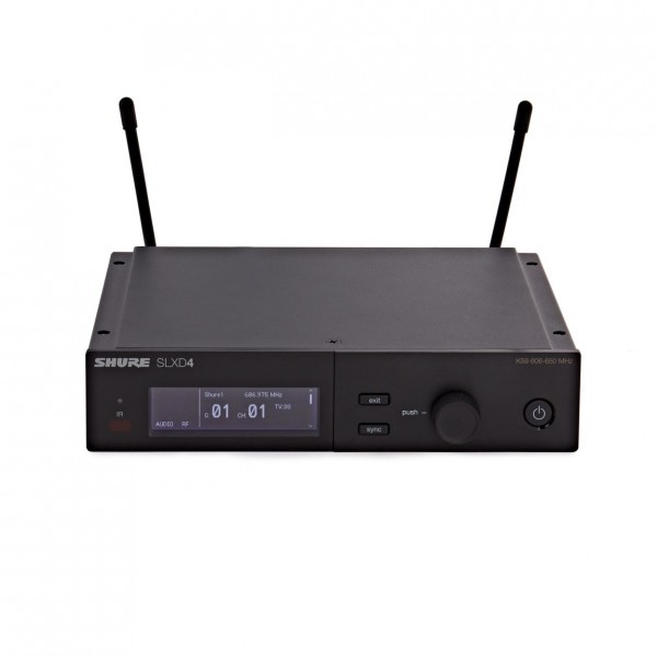 Shure SLXD24E/SM58-S50 Handheld Wireless Microphone System - Receiver, Front