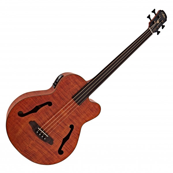 Aria FEB-F2M/FL Medium Scale Fretless Bass, Stained Brown