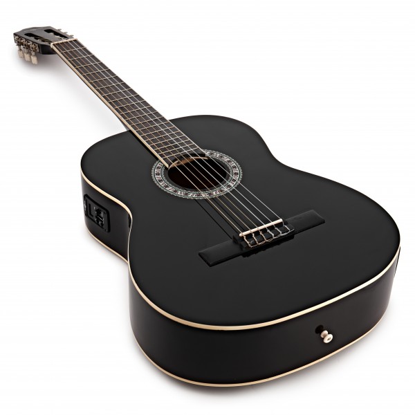 Classical Electro Acoustic Guitar, Black, by Gear4music