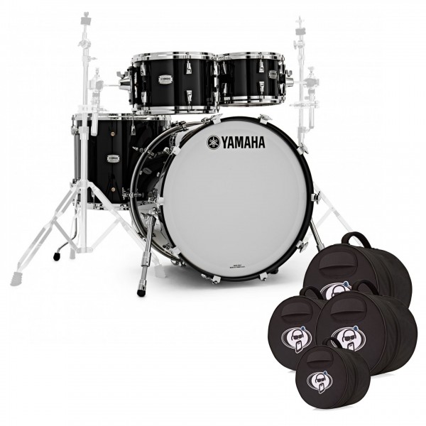 Yamaha PHX 22'' 4pc Shell Pack w/AAA Case Set, Solid Black