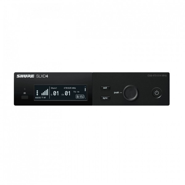 Shure SLXD14E/153T-S50 Wireless Headset Microphone System - receiver front