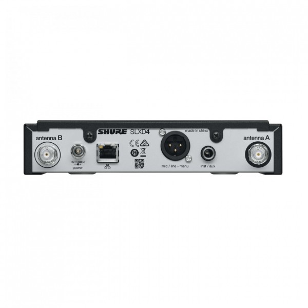 Shure SLXD14E/153T-S50 Wireless Headset Microphone System - receiver back