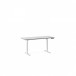 Centro 6451-2 Lift Standing Desk Smooth Satin White / Grey Glass