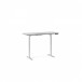 Centro 6451-2 Lift Standing Desk Smooth Satin White / Grey Glass Tall