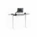 Centro 6451-2 Lift Standing Desk Smooth Satin White / Grey Glass LS 4